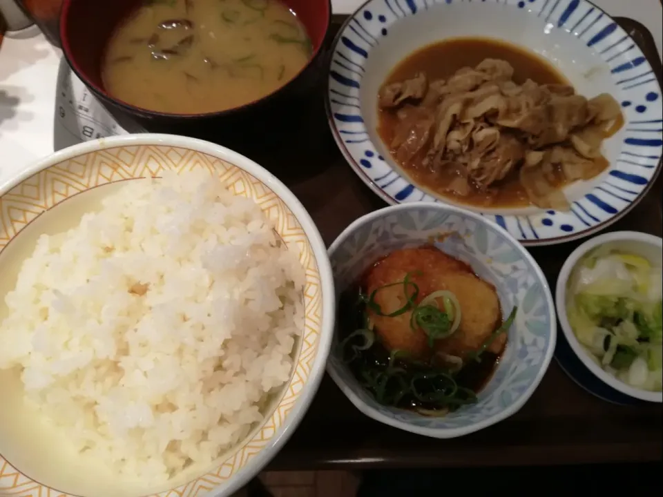 おろしポン酢豚皿定食　 #昼食|アクちゃんさん