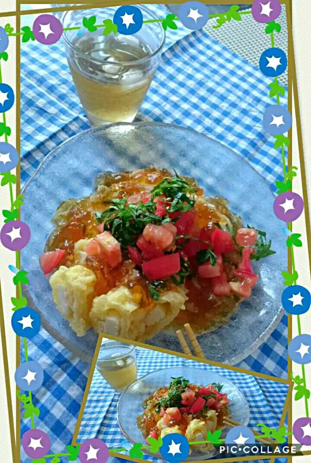 #我が家の簡単昼飯作り置きした汁ジュレ
夏だから簡単食べたぃ🌻   
     冷やしジュレそうめん|kimi=kimi🌼Kitchenさん