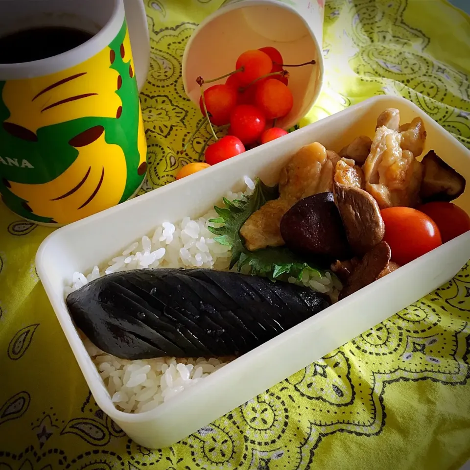 Snapdishの料理写真:#お弁当 #お昼ご飯 #夏野菜 

7.31 茄子のめんみ漬け弁当。|renharuruさん