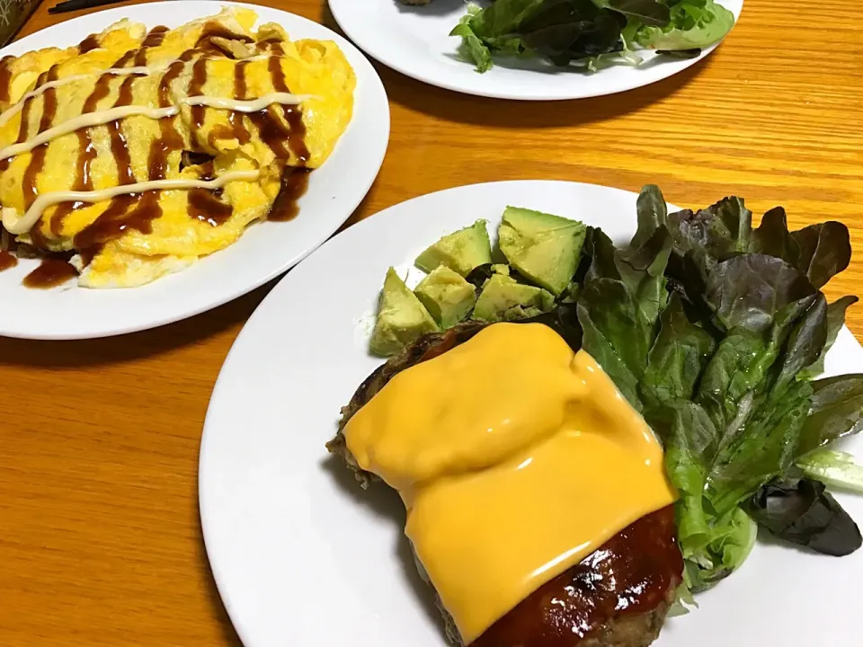 ハンバーグとオム焼きそば|あい丸さん