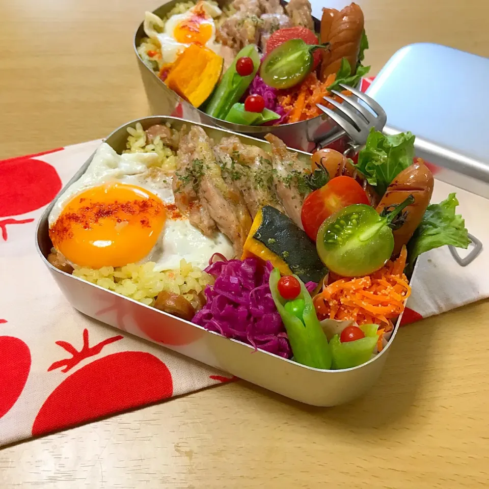 今日は娘と自分お弁当🍱🍴|mihooobuuさん