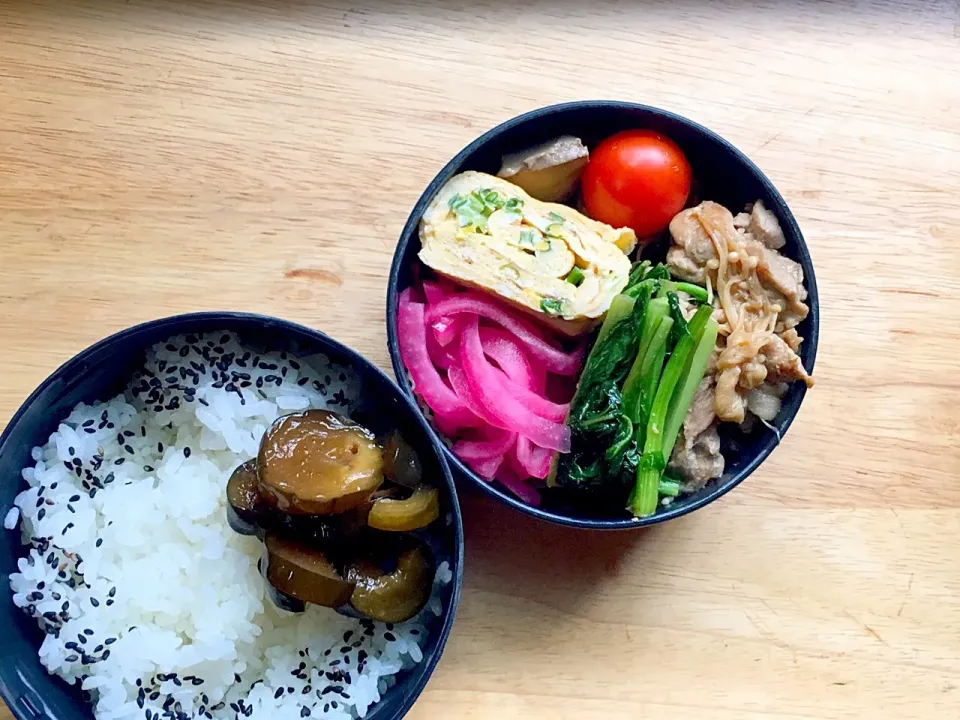 豚と小松菜のオイスター炒め 弁当|弁当 備忘録さん