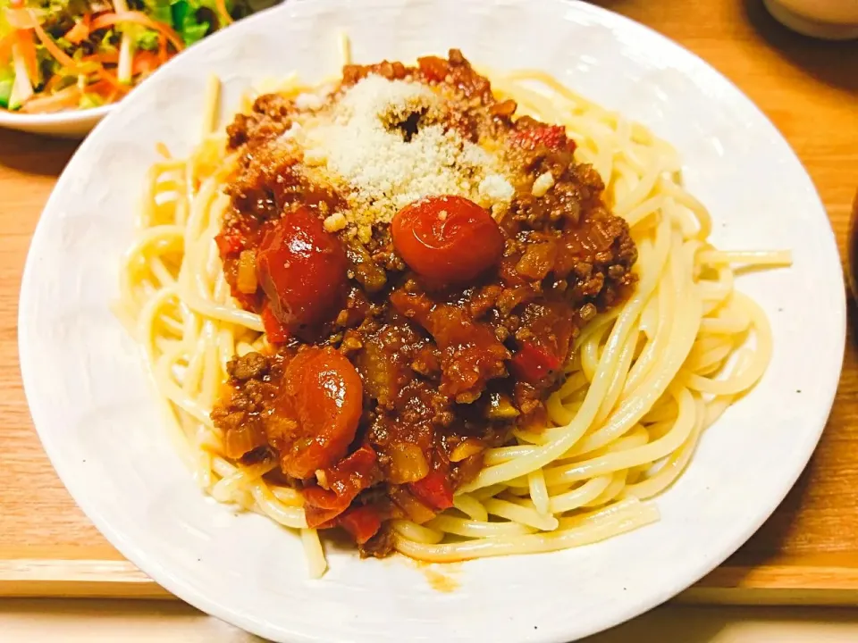 ミニトマト入り手作りミートパスタ|vege食堂さん