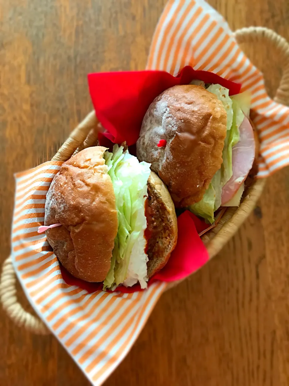 今日の置き弁
玄米パンバーガー
ハムチーズ＆目玉焼き|sonokoさん