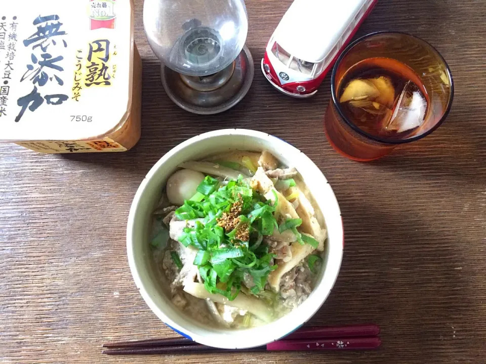 クーラー漬けの毎日に♪豚汁うどん|みっさんさん