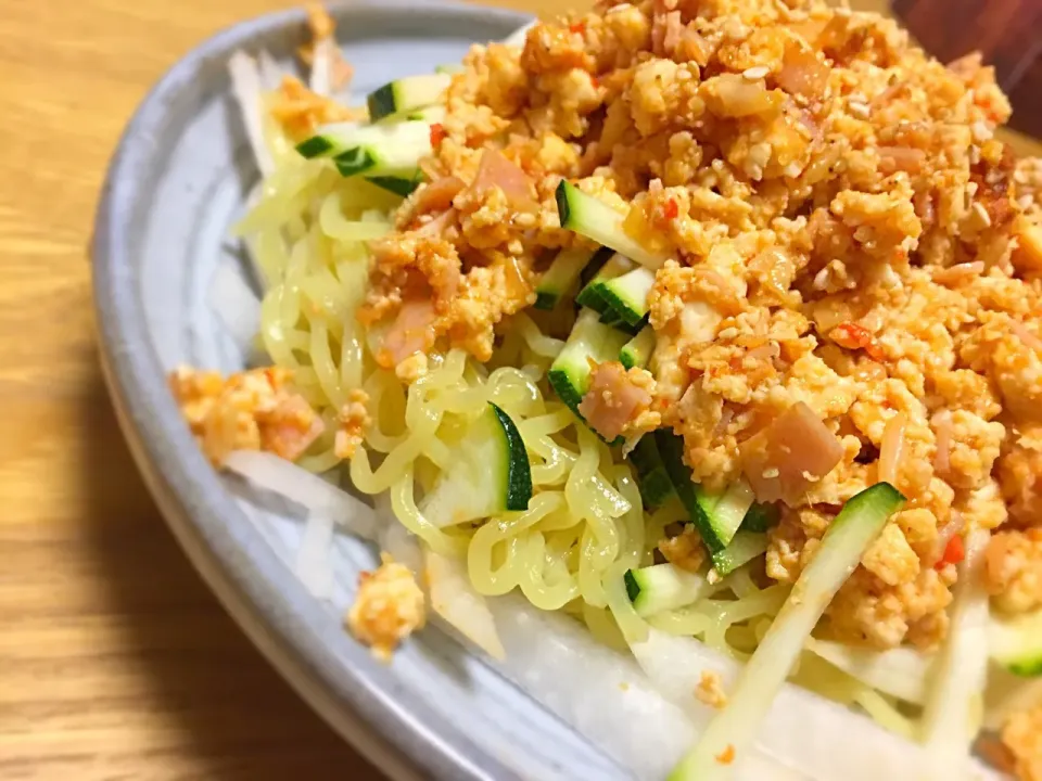 アングルを変えてお豆腐で冷たい担々麺みたいなもの|あやさん