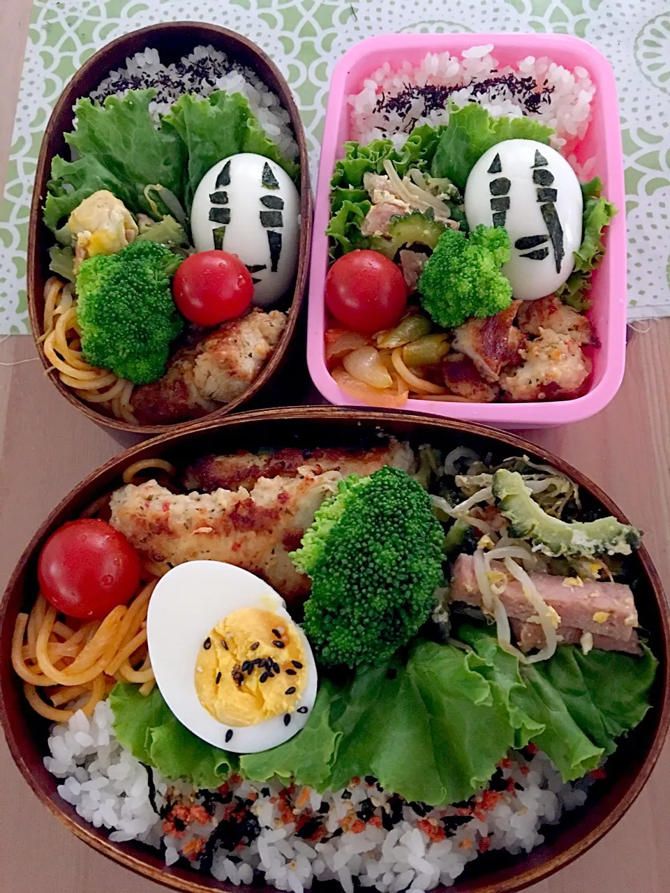 夫☆息子☆娘お弁当☆
#かおなし
#ゴーヤーチャンプルー|かねしろ食堂さん