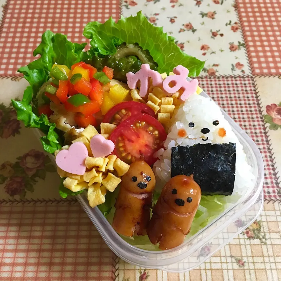 ウィンナちゃんとこにぎり弁当🍱|＊ゆみしぼり＊さん