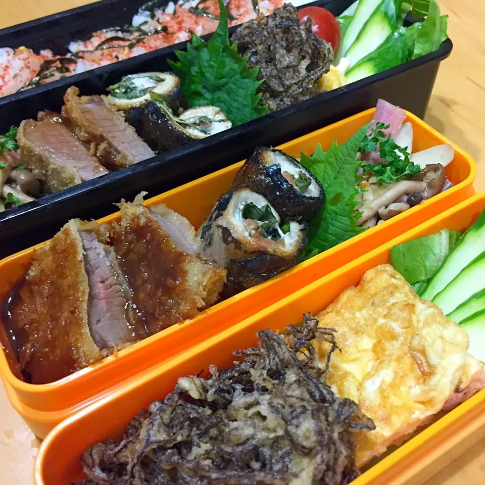 Snapdishの料理写真:今日の親父弁当！|沖縄「ピロピロ」ライフさん