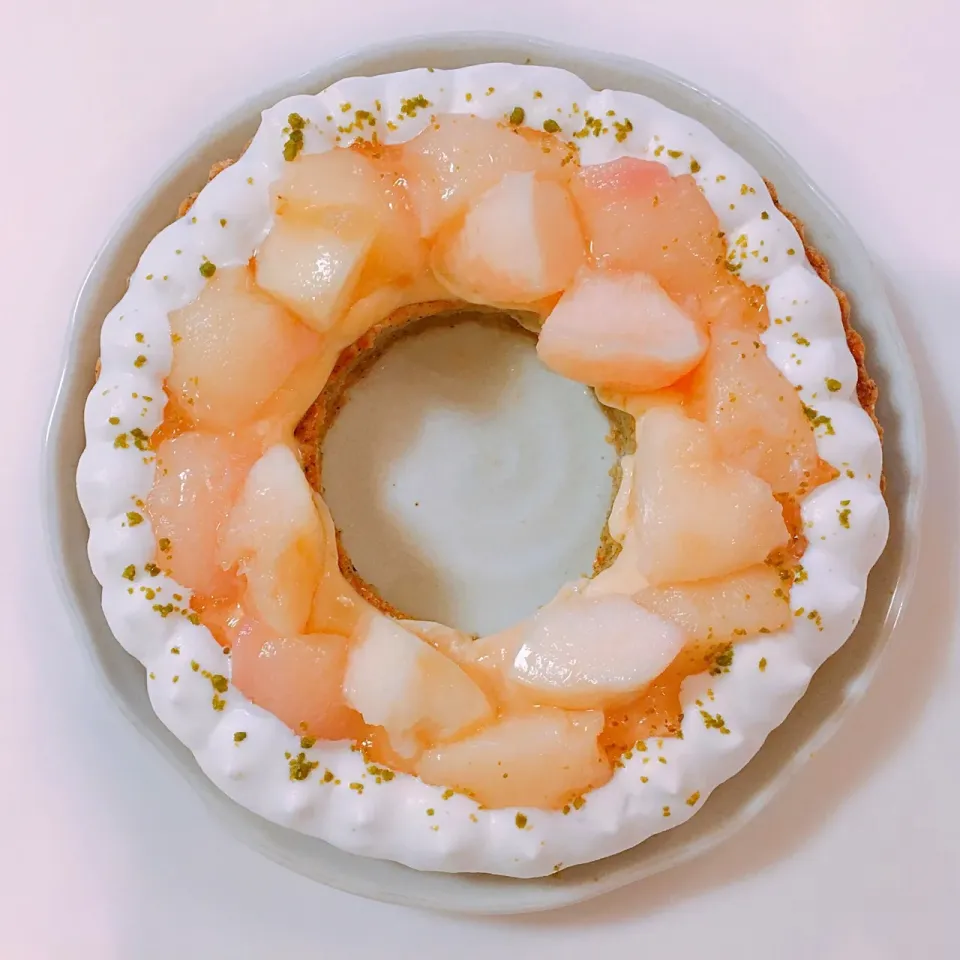 peach wreath tarte 🍑 #peach #wreathtarte #tarte|sayaさん