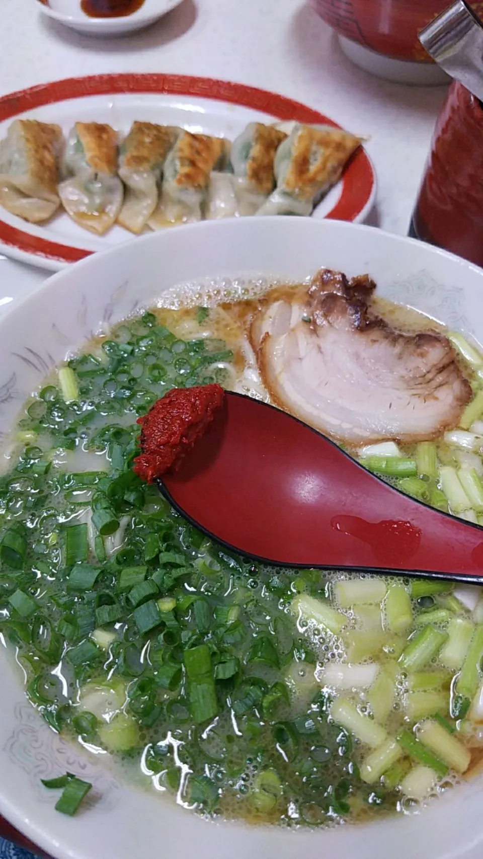 ネギラーメンとしそ餃子☆こだわりの青ネギと白ネギ|unotacoさん