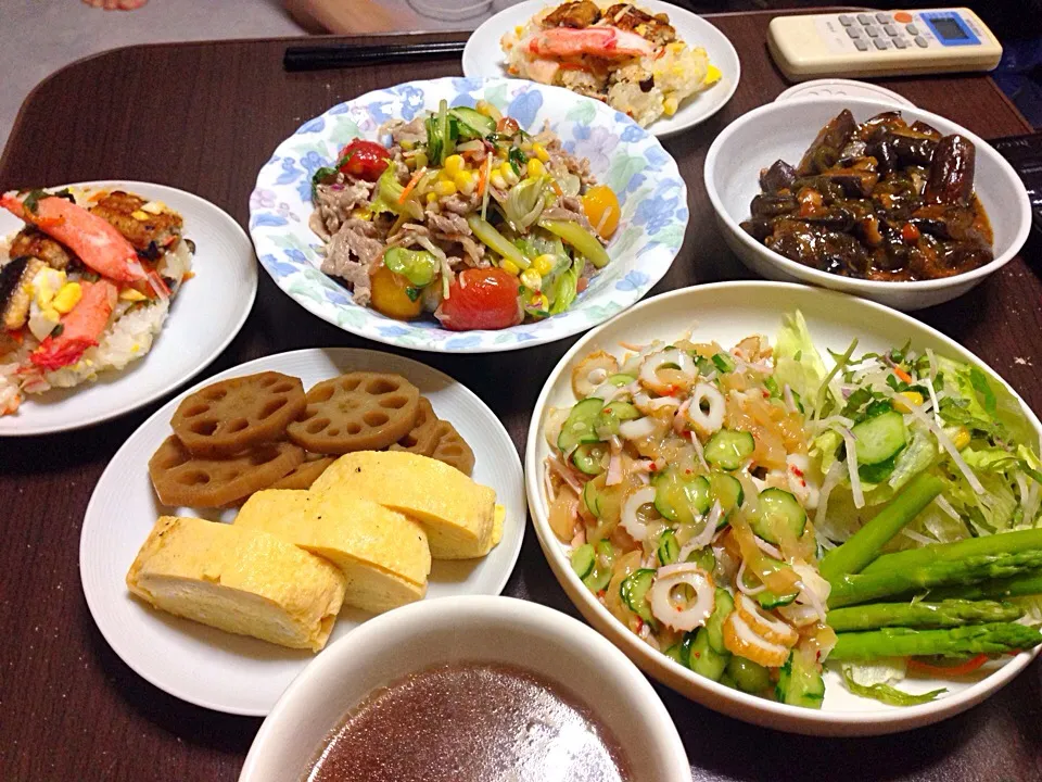 頂きもので夕飯済んだ(๑>◡<๑)|こんこんさん