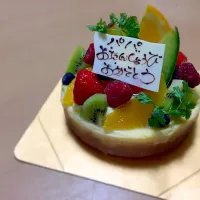 #誕生日#ケーキ#チーズタルト#フルーツたっぷり|あきなさん