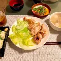 マグロの山かけ
冬瓜のスープ
冷奴
手羽元の塩焼き|おっくんさん