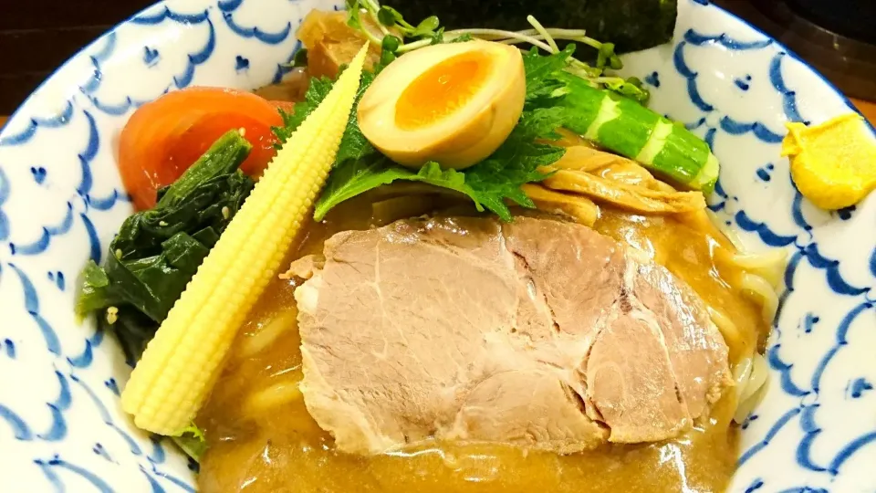 【夏季限定】麺恋処 いそじ の 冷し中華＋中盛(無料) ＋スープ割(無料) ＠ 代々木 17105|大脇さん