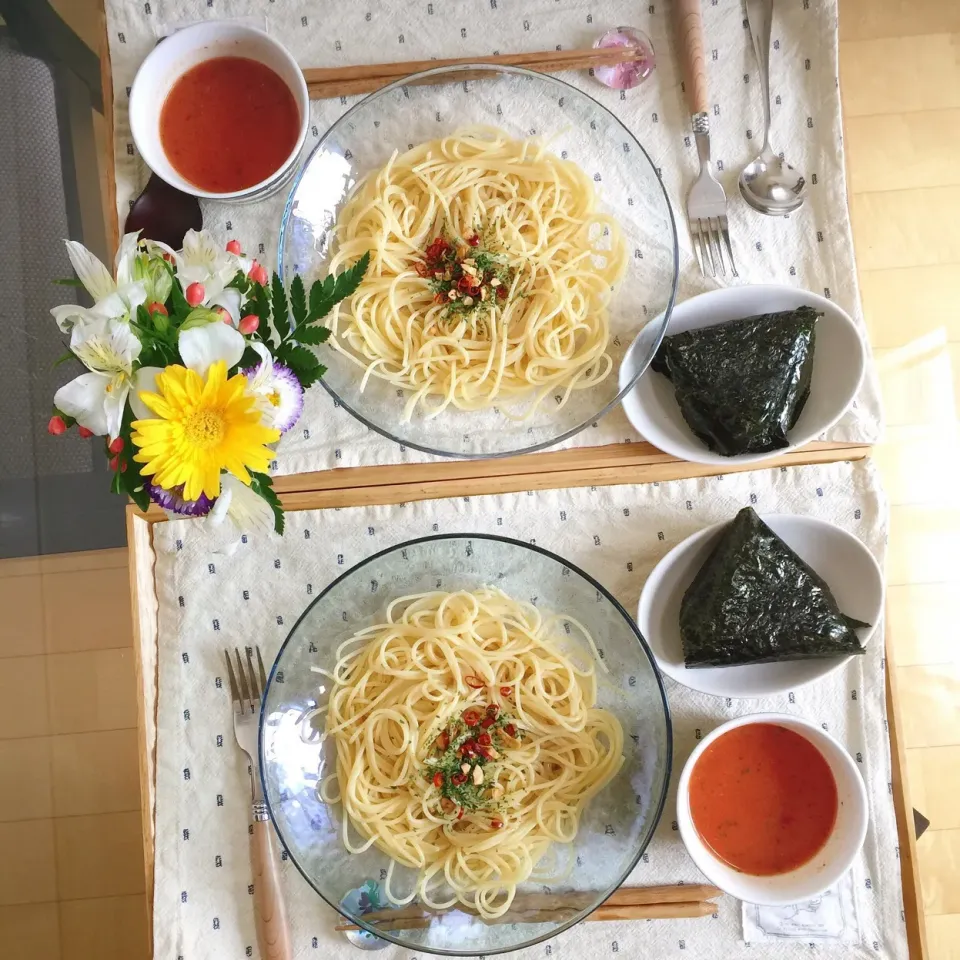 8/5❤︎ご主人&娘の休日お昼ごはん❤︎ペペロンチーノパスタ|Makinsさん