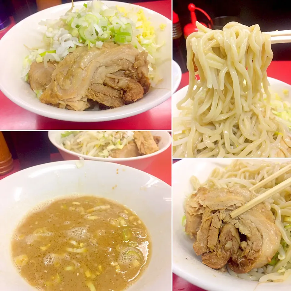 Snapdishの料理写真:つけ麺＋チャーシュー(アブラ ショウガ ネギマシマシ)@ラーメン一心|morimi32さん