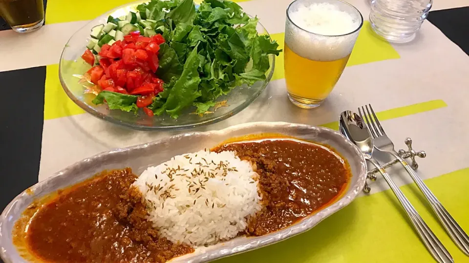 頂き物の泡麦茶とともに🇮🇳印度咖哩🍛を食す酷暑の休日👳🏽|にゃあ（芸名）さん