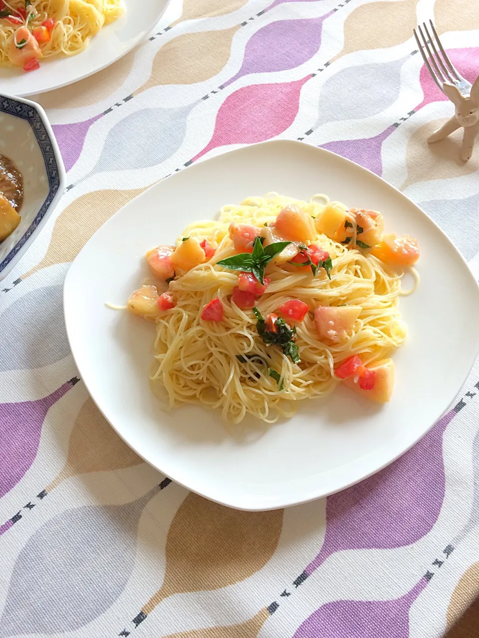 桃🍑と生ハムのパスタ🍝|cherさん