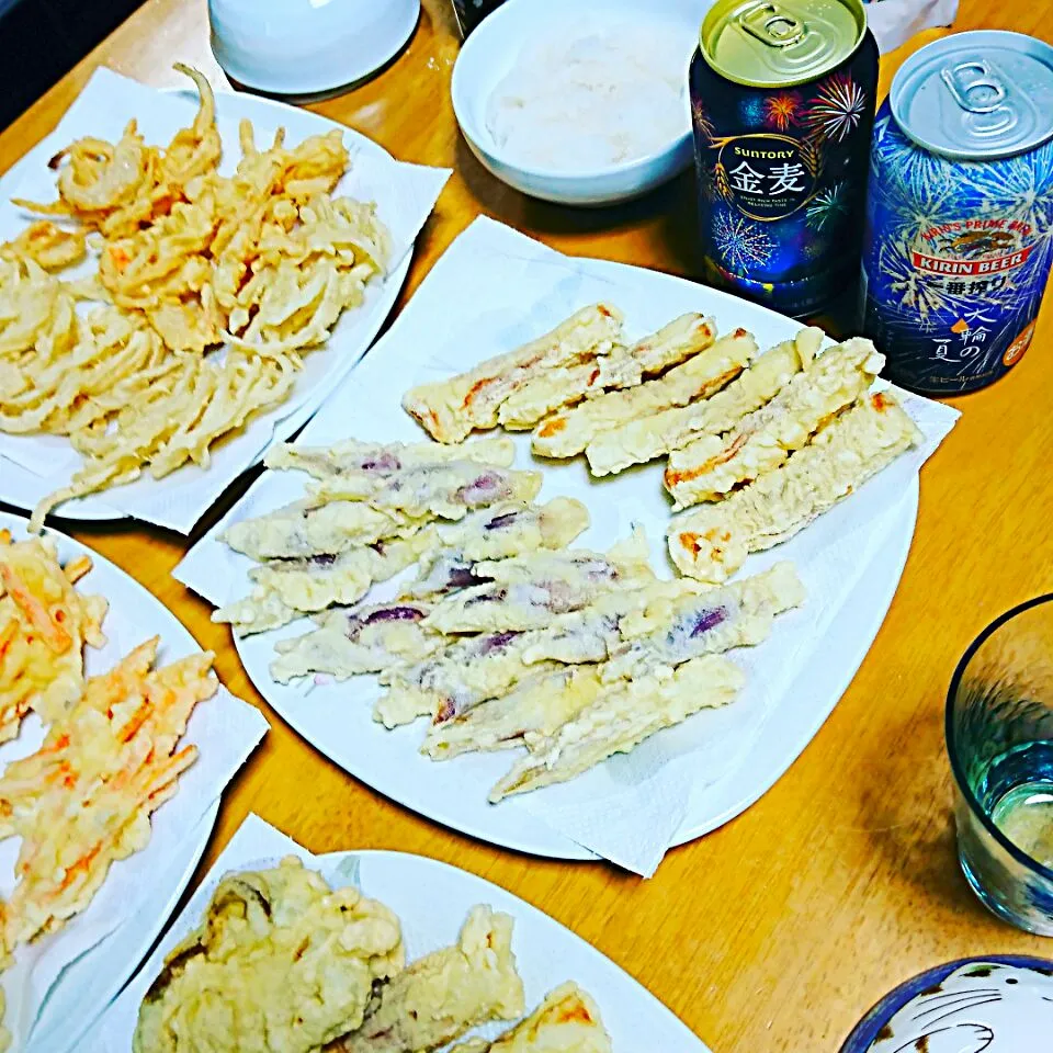 天ぷらとビールと発泡酒🎵|しまだ ちえこさん