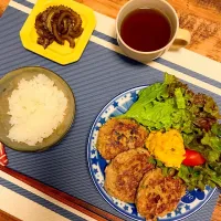 Snapdishの料理写真:豆腐ハンバーグとゴーヤの佃煮|acoさん