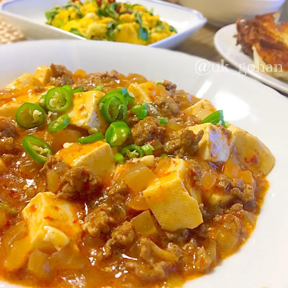 四川麻婆豆腐青唐辛子乗せ🌶👩🏼‍🍳|新妻ゆかち飯さん