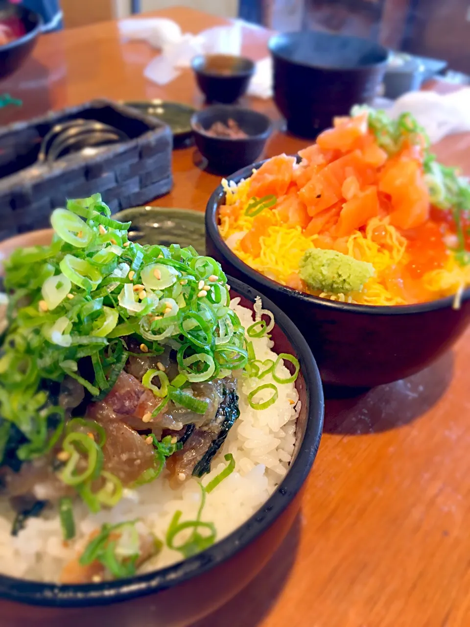 まかない丼、サーモンとイクラの親子丼|えりさん