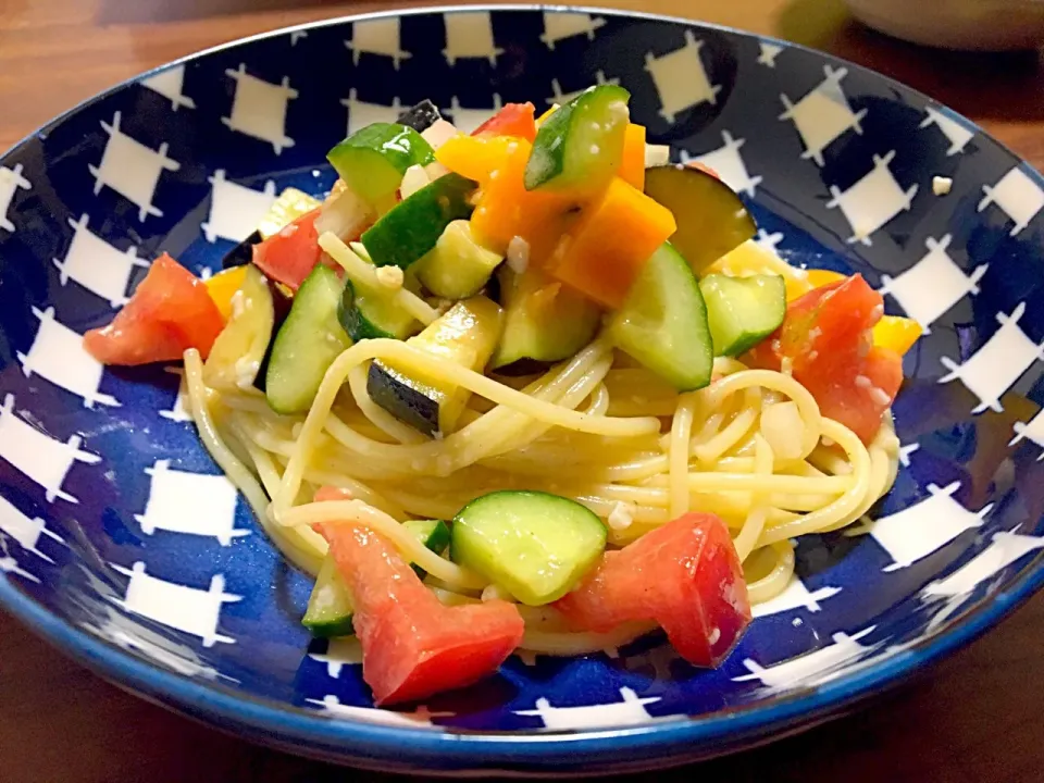 晩ごはん  冷製夏野菜スパ|ぽんたさん