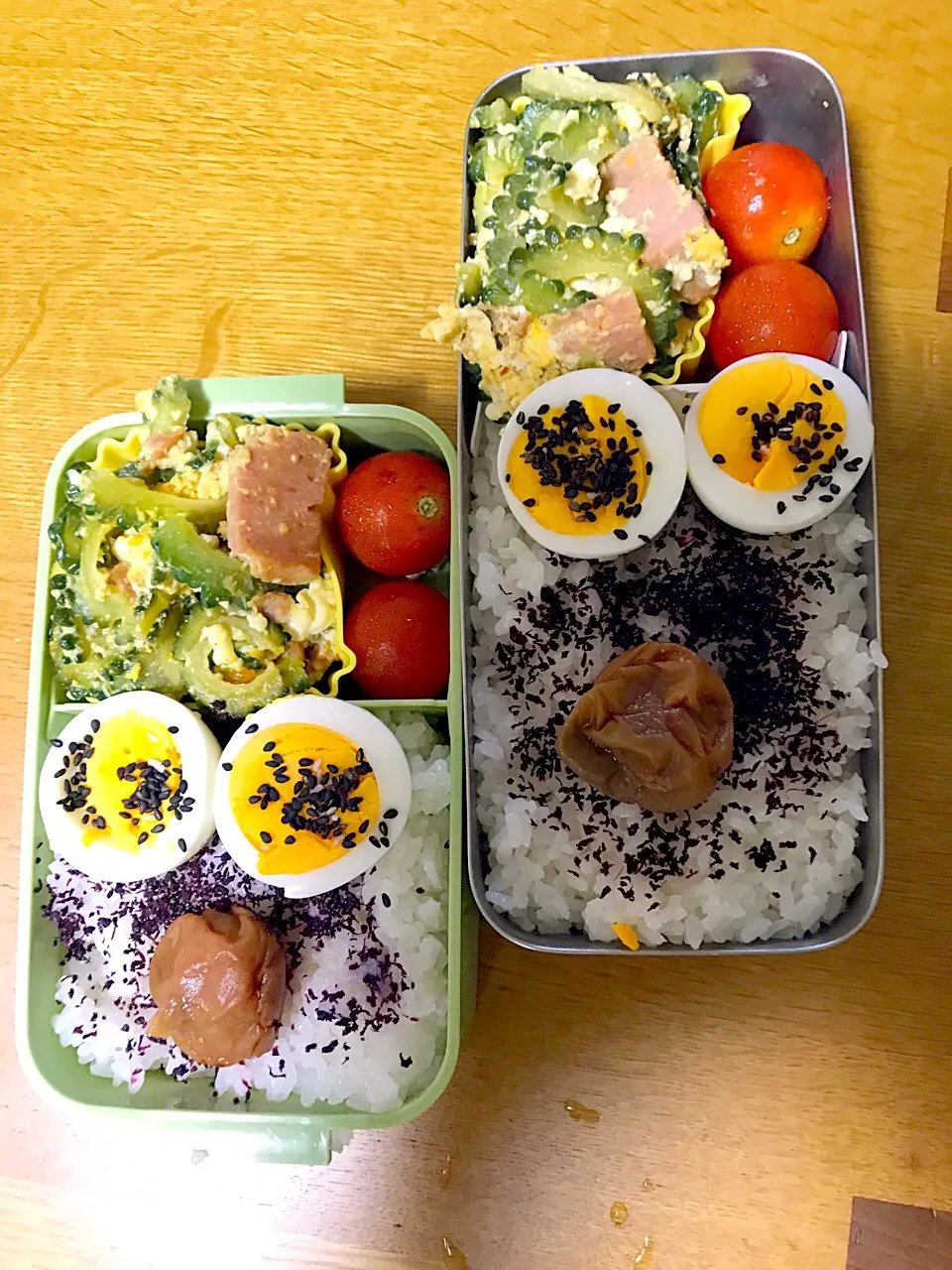 ゴーヤチャンプル弁当。パパママ仕事弁。|めぐりんさん