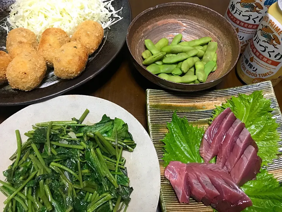 Snapdishの料理写真:2017.8.6 コロッケ🍻🍻🍻|ゆみずさん