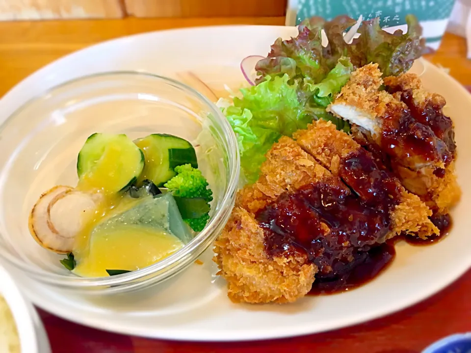 チキンカツと帆立の酢みそ|茶一郎さん