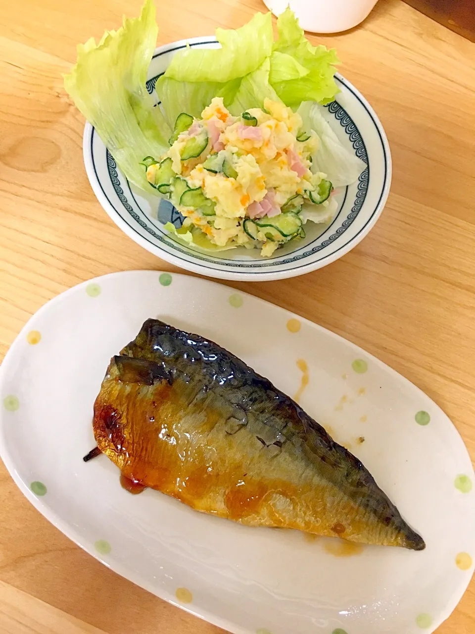 鯖の照焼き、ポテトサラダ|ほなさん