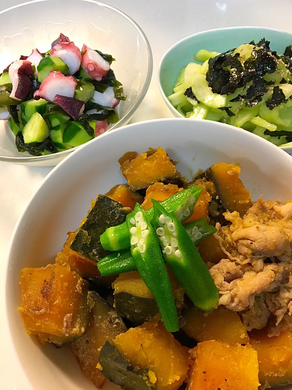 かぼちゃの煮物
たこの酢の物
瓜の漬物 中華風|ゆうこさん