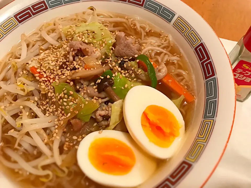 富山の大門素麺で野菜ラーメン|ひまわりんさん