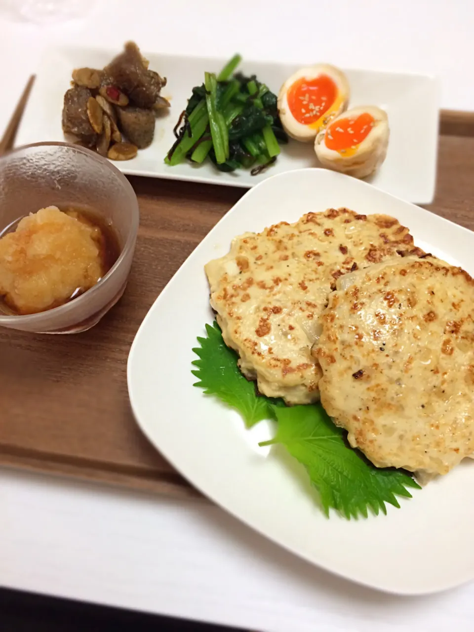 今日の作り起き定食＊ヘルシーハンバーグ＊|ママさんさん