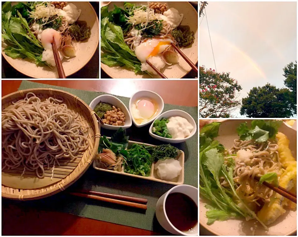 Buckwheat of yamato sticky yam,natto,mozuku,grated radish&harb🌿ねばx2&さっぱり薬味蕎麦|🌈Ami🍻さん