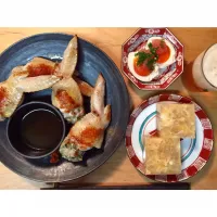 Snapdishの料理写真:手羽餃子、味玉たらこ、ゆべす|maruruさん