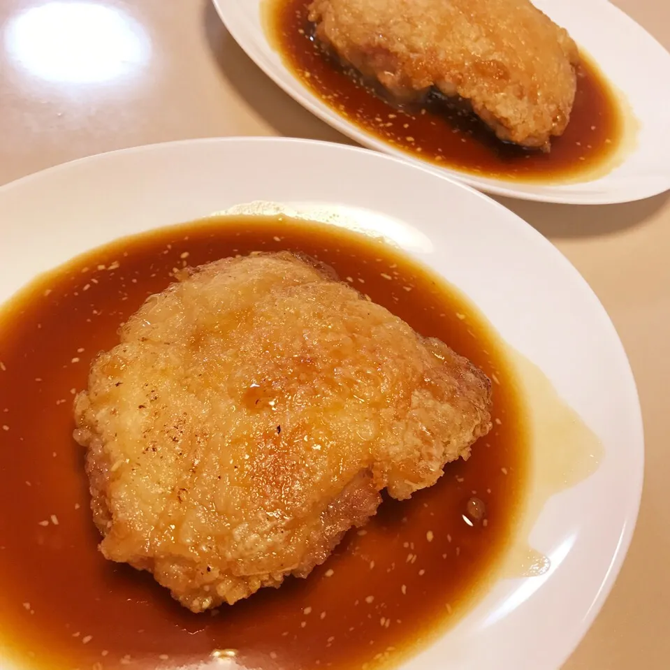 Snapdishの料理写真:鶏モモ肉のカレーテリマヨチキン！|なーちゃんさん