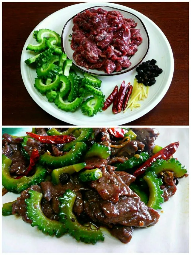 stir-fried beef with bitter gourd|steven z.y.さん