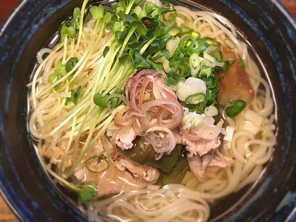 蒸し茄子と豚しゃぶの中華そうめん2|半田手延べそうめんの店 阿波や壱兆さん