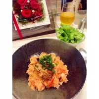 シーフードのトマトリゾット🦑🦐🍅🍽💕#シーフード #トマト #リゾット|ちゃみさん