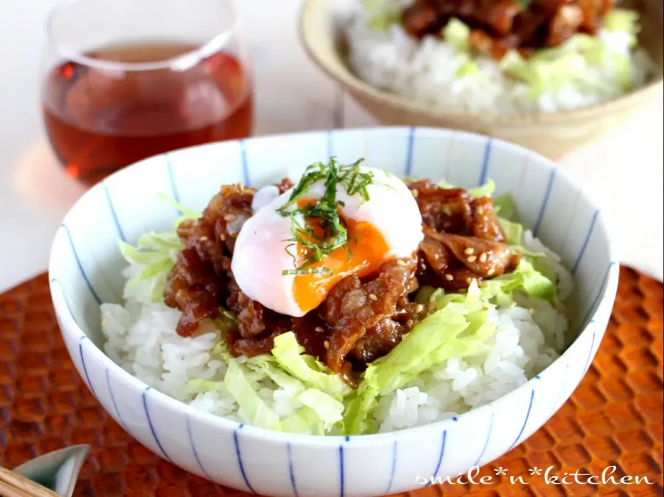 甘辛豚バラ丼　温泉卵のせ|るんるんママsmile*N*kitchenさん