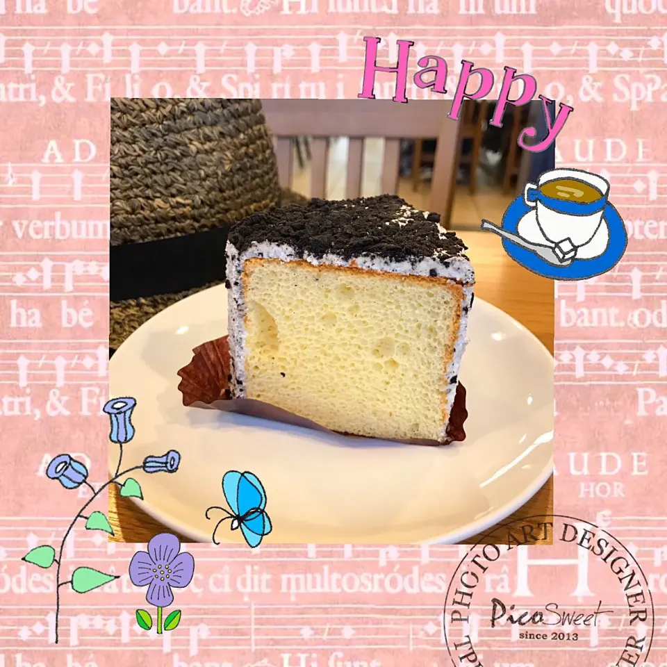 Cookie & Cream Chiffon Cake #starbucks #starbuckscoffee #picosweet|ModischStudioさん