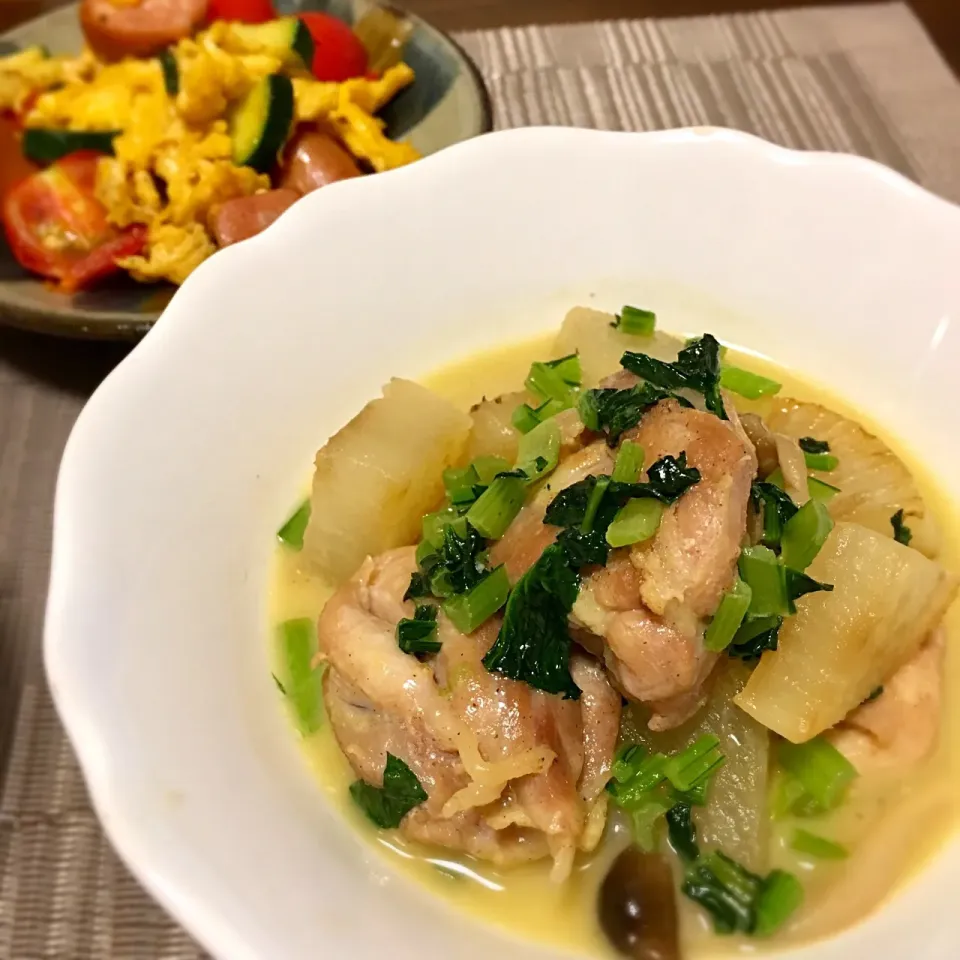 大根と鶏モモのバター醤油炒め煮
卵とトマトの中華炒め|たまさん