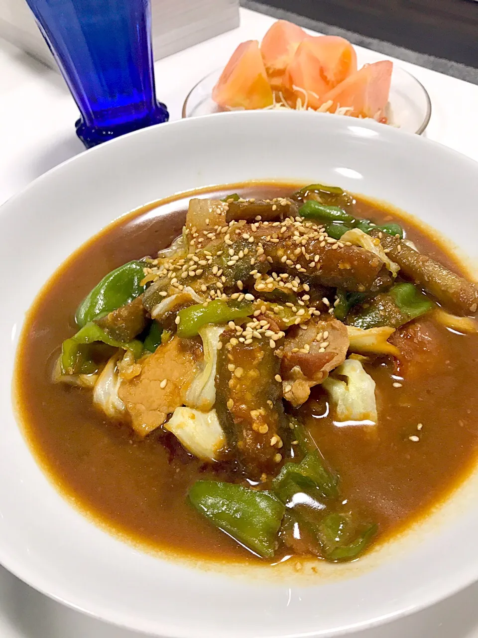 Snapdishの料理写真:晩飯＾＾味噌炒め♬|Shinichi Kawagoeさん