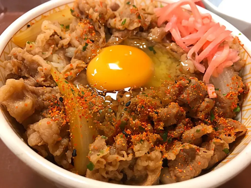 すき家の牛丼並盛り汁だくに生卵😁|ジイジさん