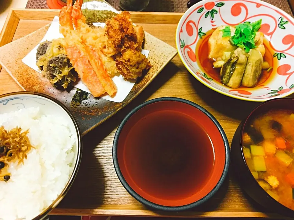 Snapdishの料理写真:天ぷら定食|vege食堂さん