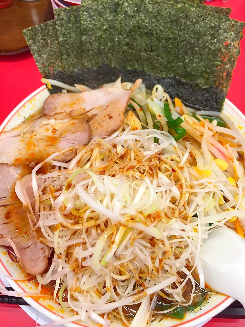 京都北白川ラーメン 全部乗せ
タンメン野菜 白ネギ 海苔5 チャーシューサービス
1050円|ゆかりすさん