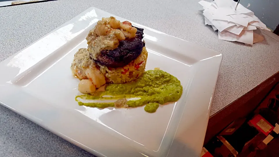 blackned ribeye with athenian mushroom and oea puree|Jayson Mccrimmonさん