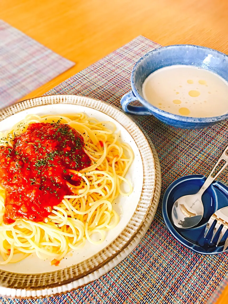 #ミートソースパスタ #ミートソーススパゲティ #じゃがいもスープ|ともみさん